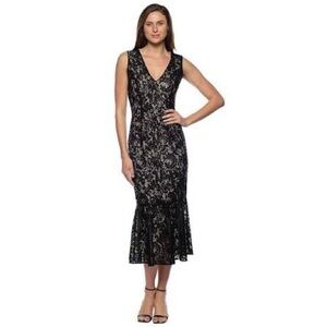 Marina B-Neck Sequin Lave Midi Dress. NWT. Size: L. Ask: $99.